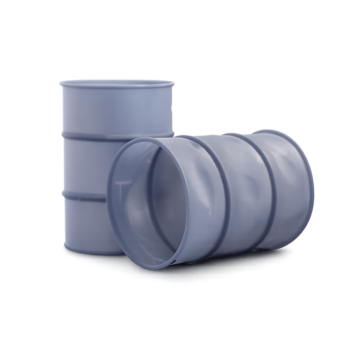1/35 Scale Damaged Steel Barrels – Thin Wall Resin Drums (2pc Set)