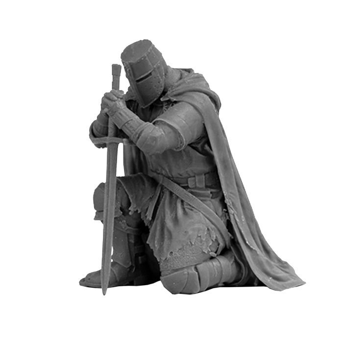 1/35 Scale Medieval Crusader Knight – Kneeling with Sword | Resin Diorama Figure