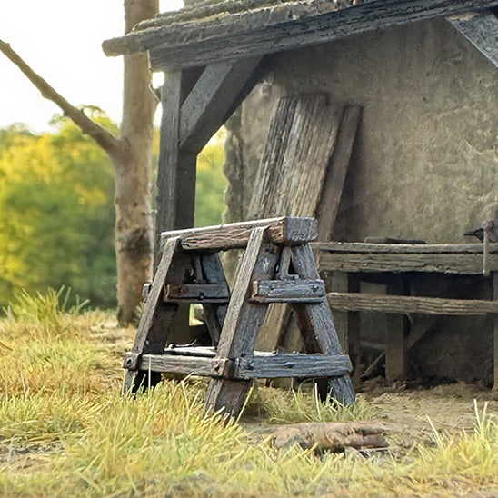 1/35 Scale Resin Saw Horse - Miniature Diorama Accessory