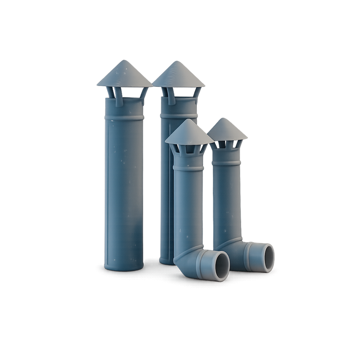 1/35 Scale Resin Smokestack Set – Industrial Stove & Heater Pipes