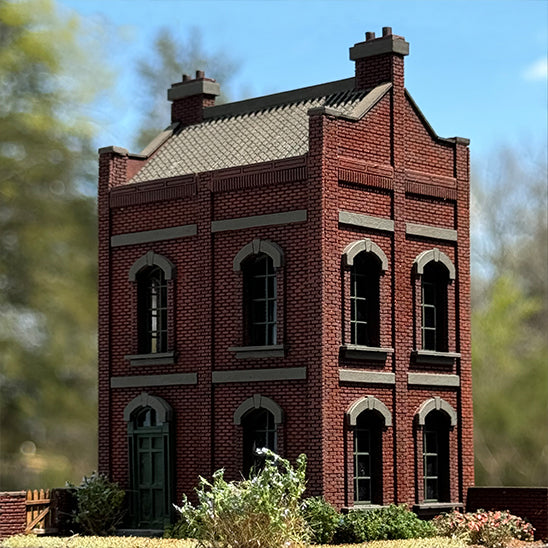 HO 1:87 Two-Story Brick Building Laser Cut Craftsman kit