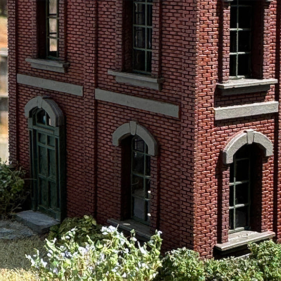 HO 1:87 Two-Story Brick Building Laser Cut Craftsman kit
