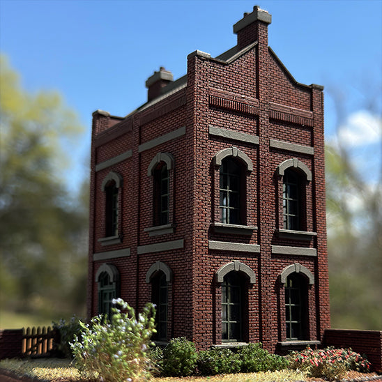 HO 1:87 Two-Story Brick Building Laser Cut Craftsman kit