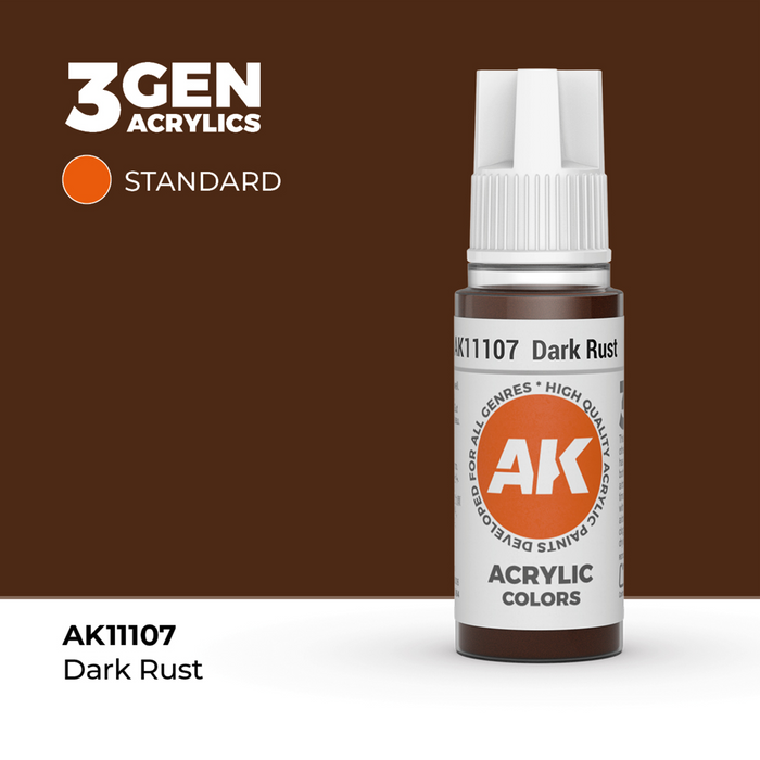 AK Interactive 3GEN Dark Rust Acrylic Paint – 18ml (AK11107)