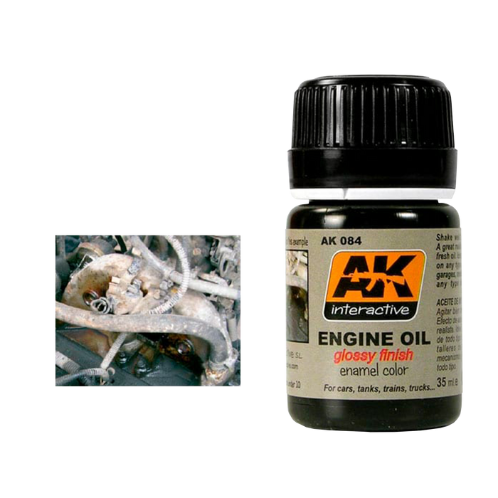 AK Interactive AK084 Engine Oil – Glossy Enamel Weathering Effect, 35ml