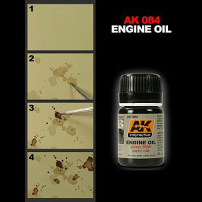 AK Interactive AK084 Engine Oil – Glossy Enamel Weathering Effect, 35ml