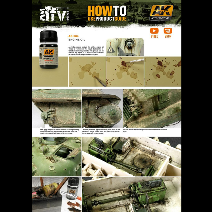 AK Interactive AK084 Engine Oil – Glossy Enamel Weathering Effect, 35ml