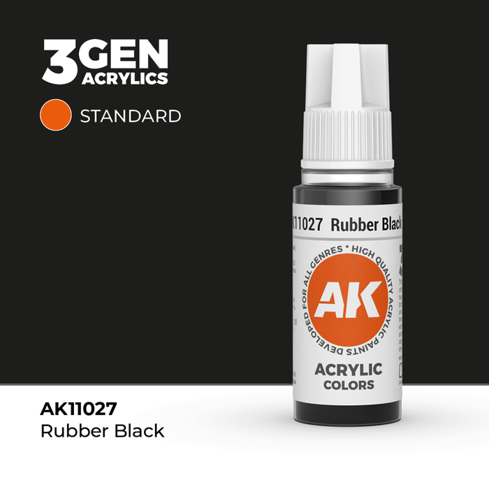 AK Interactive 3GEN Rubber Black Acrylic Paint – 18ml (AK11027)