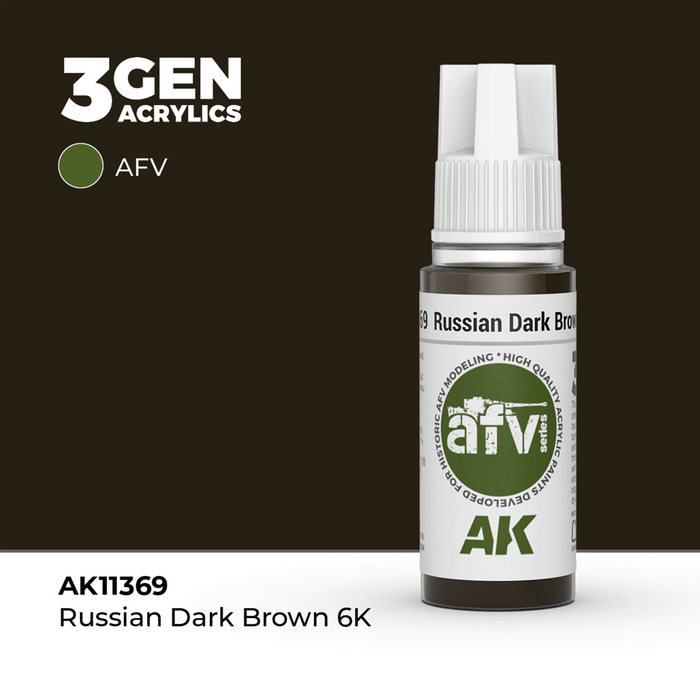 AK Interactive 3GEN Russian Dark Brown 6K Acrylic Paint – 18ml (AK11369)