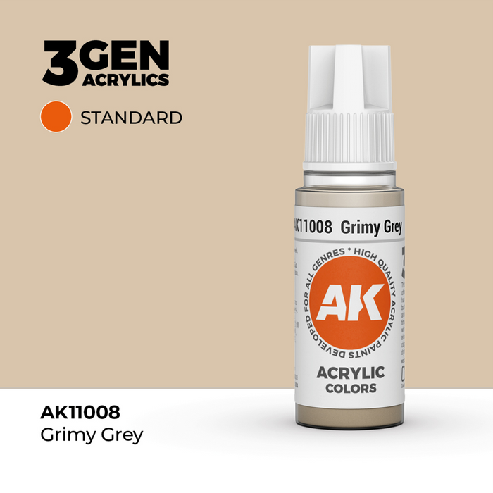 AK Interactive 3GEN Grimy Grey Acrylic Paint – 18ml (AK11008)
