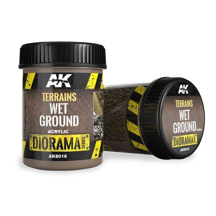AK Interactive AK8016 Terrains Wet Ground – Acrylic Diorama Texture, 250ml