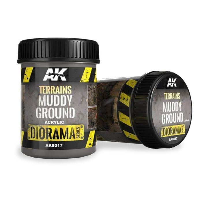 AK Interactive AK8017 Terrains Muddy Ground – Acrylic Diorama Texture, 250ml