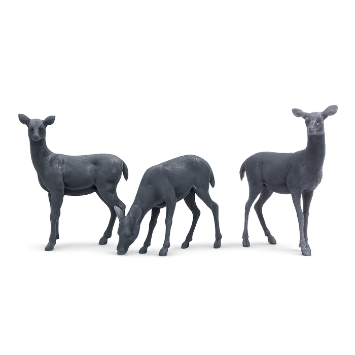1/87 HO Scale Deer Set – 3 Resin Doe
