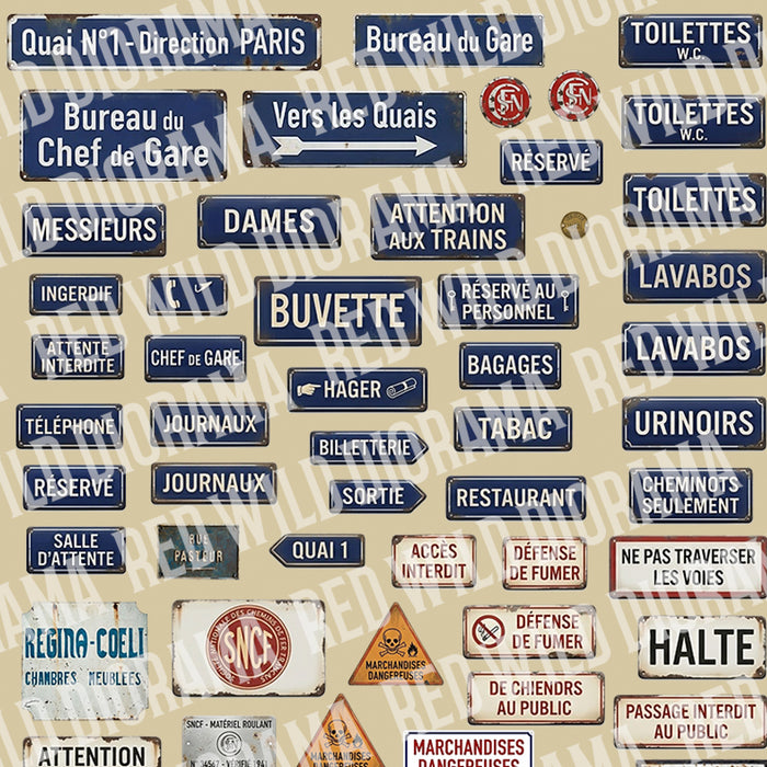 1/35 Scale French Railway Signage - Circa 1940's