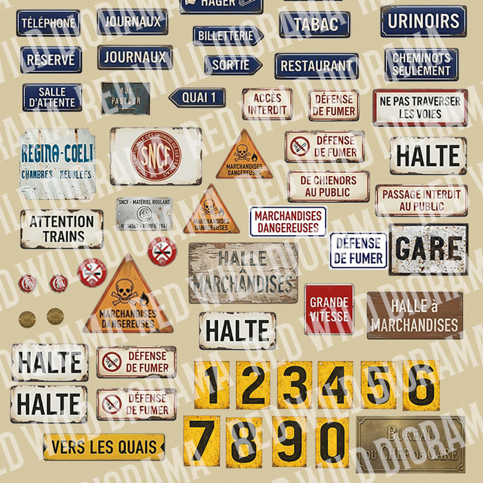 1/35 Scale French Railway Signage - Circa 1940's