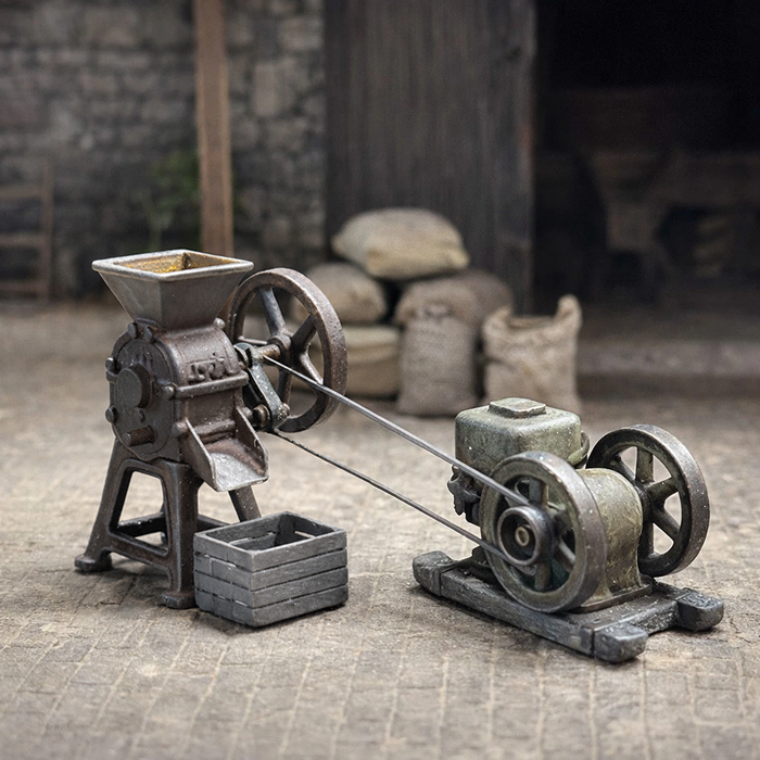 1/35 Scale Hammer Mill | Vintage Grain Crusher | Resin Diorama Accessory