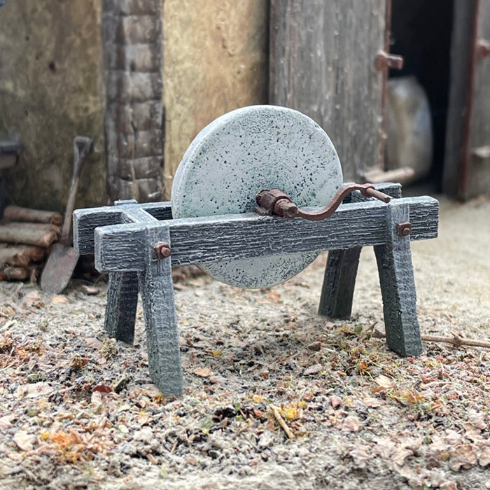 1:35 Scale Blacksmith Sharpening Grinding Stone Wheel