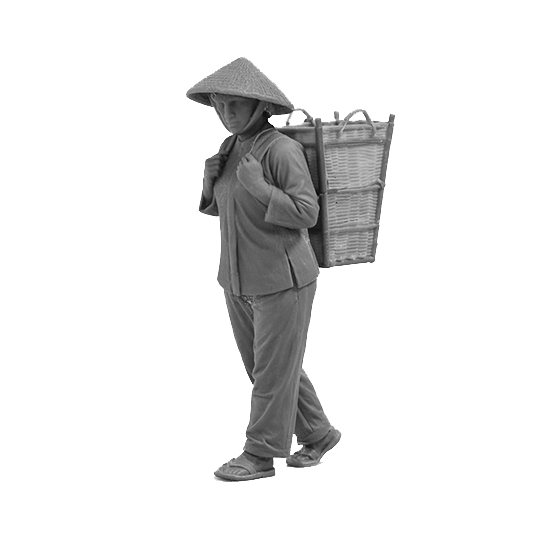 1/35 Scale Vietnamese Woman with Carrying Rice Basket – Vietnam Era – High Detail Resin Figure