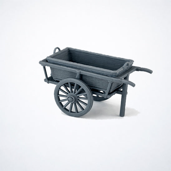 1/35 Wooden Vendor Cart with removable Wicker Basket