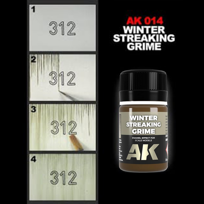 AK Interactive Winter Streaking Grime – Enamel Weathering Effect, 35ml